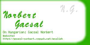 norbert gacsal business card